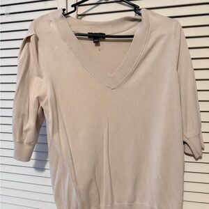 DKNY Cream V-Neck Top